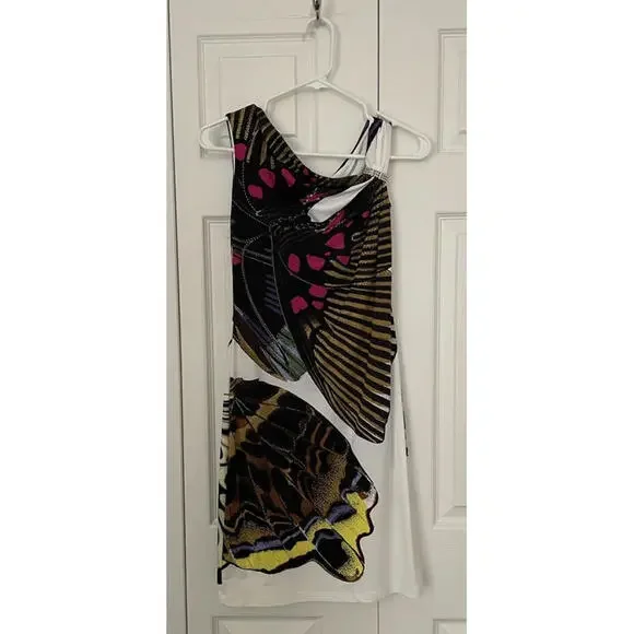 Roberto Cavalli Multicolor Butterfly Print Dress Size: 40 - Picture 1 of 9